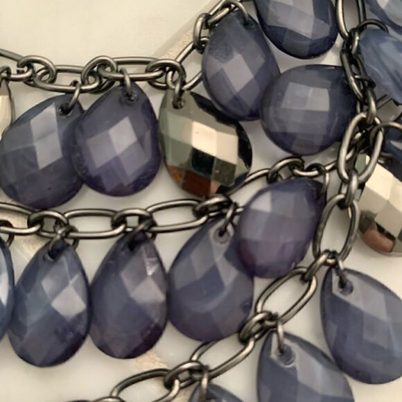 𝅺JCREW navy blue & black mini skirt satin & lace pleated mini skirt sz 4 EUC - Picture 8 of 11